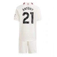 Camiseta Manchester United Antony #21 Tercera Equipación para niños 2023-24 manga corta (+ pantalones cortos)